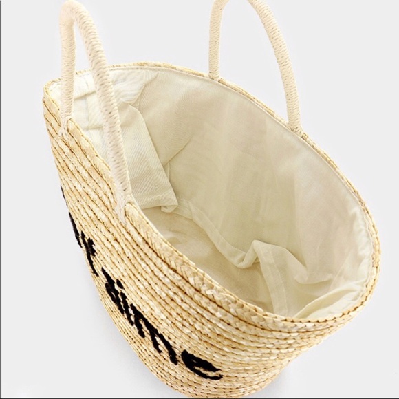 🌸LAST 1🌸 "Je t'aime" Straw Tote Bag - Picture 6 of 6